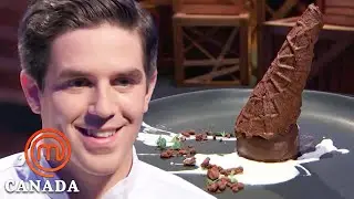 Trevor's 'Divine' Fallen Chocolate Ice Cream Cone Dessert | MasterChef Canada | MasterChef World