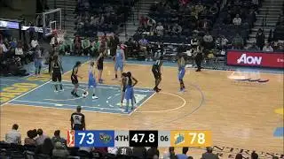 Jamierra Faulker Throws the Inbound Pass Off of Amanda Zahui B's Back