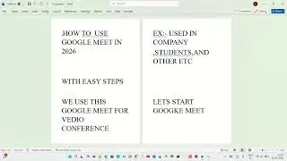 HOW TO USE GOOGLE MEET IN 2026 WITH EASY STEPS#coding #usefulinformationinkannada#programming#skills