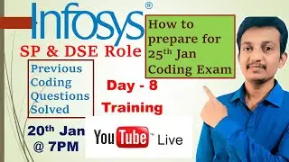 🔴Live: Infosys Coding Training || Day-8 || How to crack coding round | previous coding  Qs