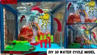 Water cycle || 3D water cycle model || Paper mountain || Rainbow || 3D Science model #diy #trending