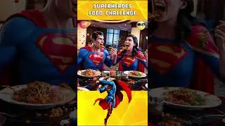 Superheroes DEVOUR Epic Feast in Hilarious Food Challenge #shorts