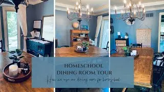 Homeschool Dining Room Tour // How We Use Our Dining Room for Homeschooling