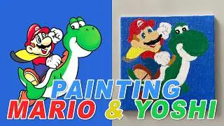 Super Mario World Art: Mario & Yoshi Painting Time-Lapse at 15x Speed