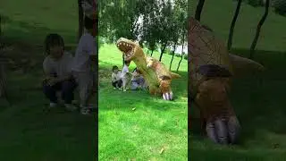 Stand still and get ready to take pictures. The yellow t-rex dinosaur kids love so much. #dinosaur