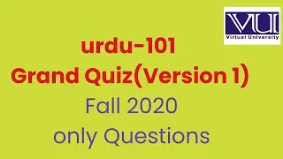 Urdu101 Grand Quiz unsolved question Fall 2020
