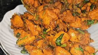 Garlic chicken fry recipe in telugu 😋 | dad's special spicy easy chicken fry #food #chickenroast