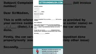 Car Service Complaint Letter