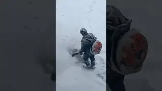 Snow Blower on footpath #snowfall #snowclearing #canadalife #shorts