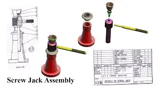How to make Screw Jack Screw Assembling All Parts video in Solidworks