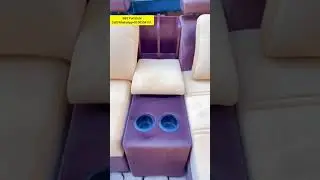 L Shape sofa with cup holder table and 2 puffy and center table