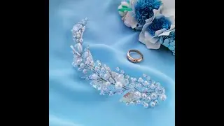Свадебная веточка из бусинн. Wedding Hair Vine White Silver Bridal Hair Accessory 💙💙💙💙💙