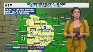 DFW Weather | Slight severe weather threat this afternoon as cold front moves across North Texas