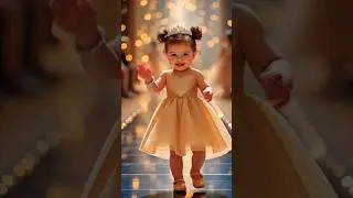 Golden Sparkle Baby Girl Walks the Runway | Viral AI baby Fashion Show 2025