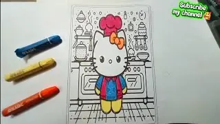 Hello Kitty coloring part 12 | easy hello Kitty drawing and painting | learn colors for children