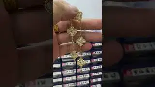 Custom Made Van Cleef Arpels Vintage Alhambra Bracelet 18K Real Gold With Diamonds