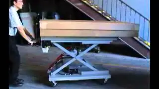 Matthews Environmental Solutions - Hydraulic Lift Table with Cardboard Cremation Container