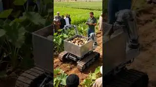 Watch This Robot Harvest Red Onions with Precision in a Lush Onion Field#shorts#farming#automobile