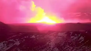 The Exact Moment Volcano Erupted, Iceland Svartsengi Volcanic System, Sundhn&uacute;ka Fissure double soun