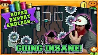 SLOWLY GOING INSANE! | Mario Maker 2 Super Expert No Skip Endless Challenge with Oshikorosu! [32]