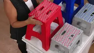 Kikkerland Set of 2 Easy-Fold Large & Small Step Stools on QVC