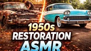 ASMR Full Restoration of a 1950s Abandoned Car | No Talking | Satisfying Sounds 
