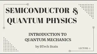 Introduction to Quantum Physics LECTURE-01
