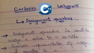 Assignment Operator In C/C++ | Assignment operator c++ 