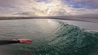 LONG PERIOD SWELL HITS GWITHIAN, CORNWALL (POV SURFING)