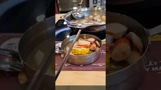 Korean food at a self-service buffet where for 150,000 VND you get unlimited ingredients