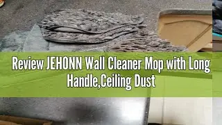 Review JEHONN Wall Cleaner Mop with Long Handle,Ceiling Duster with Microfiber and Chenille Pad for