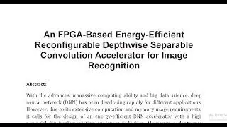 An FPGA Based Energy Efficient Reconfigurable Depthwise Separable Convolution Accelerator for Image