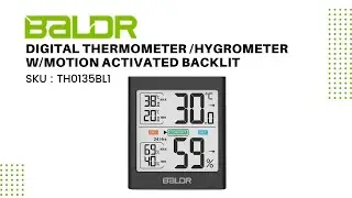 BALDR Digital Indoor Thermometer with Motion Activated Backlight
