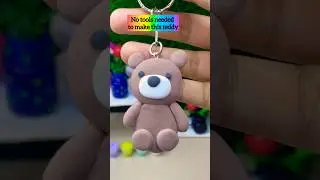 Clay hacks teddy bear 🐻 🧸 keychain #trending #diy #craftideas #handmade #diyideas #clayhacks