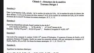 تحكم في *chimie 1 *Exercice 1 Fiche TD 1 chimie 1 @#ST SM SNV Polytech STRUCTURE