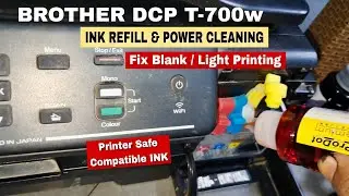 Brother DCP T-700w не печатает | Устранение пустых отпечатков: заправка чернил и очистка принтера...