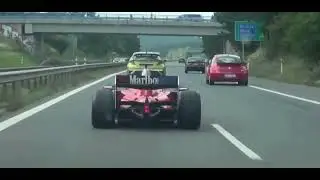 In autostrada con la Ferrari da Formula 1: seminata la polizia!
