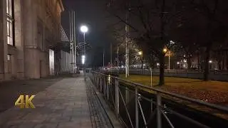 Munich Germany, Winter Night Walk - Hauptbahnhof to Schwabing West - 4K