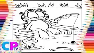 Garfield Enjoys the Fishing/Garfield in The Presence of Little Frog/Coloring Process/Art Drawing