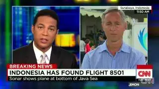 The airplane is on the bottom of the Java Sea