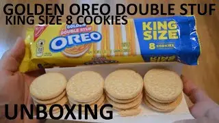 Unboxing Golden Oreo Double Stuff King Size 8 Sandwich Cookies