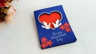 Beautiful Handmade Valentine's Day Card Idea / DIY Greeting Cards for Valentine's Day card.