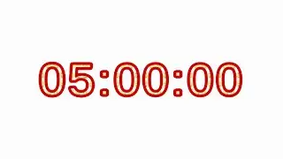 مؤقت 5 ساعات ذات خلفية بيضاء - Timer 5 hours white background
