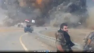 Massive Shockwave as VBIED Destroyed. Массивный взрыв после уничтожения заминированного автомобиля.
