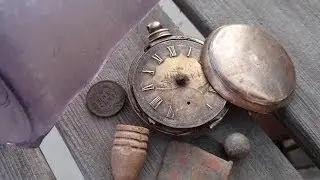 Metal Detecting a Mining Camp Finds HUGE GOLD Pocket Watch!