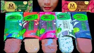 ASMR ICE CREAM MAGNUM 🤎🍫MAGNUM CLASSIC, ALMOND, CHOCOLATE LUXE, COOKIES CREAM, MATCHA CRUMBLE