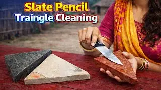Slate Pencil Triangle Cleaning ASMR 🧼 | Deep Satisfying Scraping Sounds