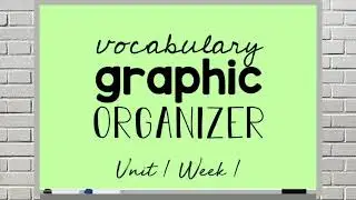 Vocabulary Graphic Organizer for Unit 1 Week 1