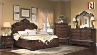 Pulaski Wellington Manor Complete Bed Queen Platform Bed 9621+70+71+72
