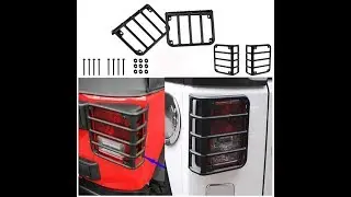 How to Install Jeep Wrangler JK Steel Metal Black Rear Tail Light Guards Covers